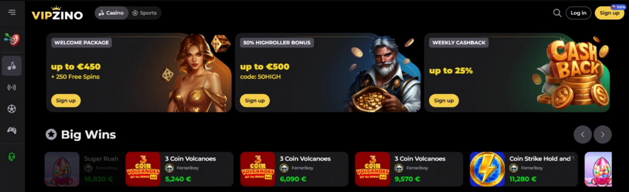 Vipzino Casino Welcome